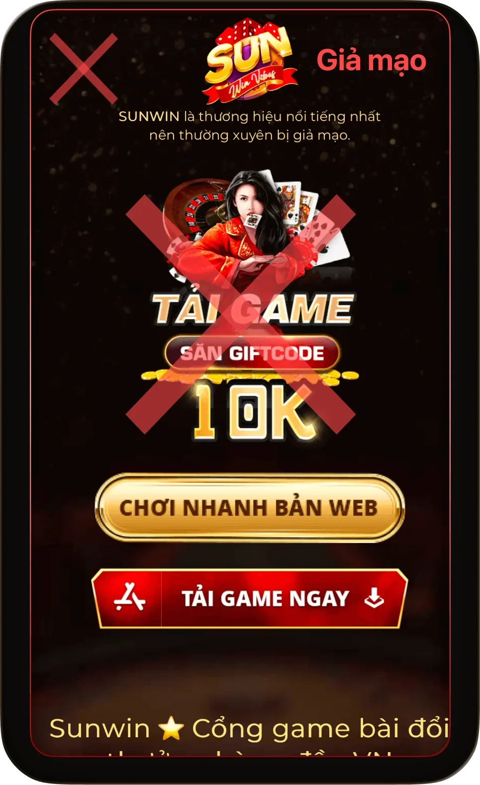sunwin lừa đảo